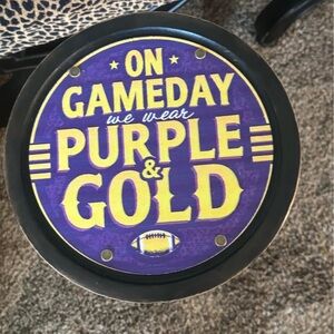 Minnesota Vikings Solid Wood Pedestal Accent Stand #2 | Drink Table| Side Table